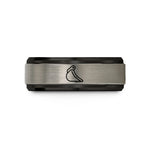 dad's day present ideas – black & grey tungsten excavator bucket wedding band