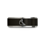 best presents for dad – black & silver tungsten excavator bucket wedding band