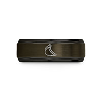 personalized presents for him – gunmetal & black tungsten excavator bucket wedding band