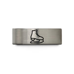 best presents for fathers – black & blue & grey tungsten ice skate boot wedding band