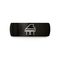 tungsten rings for men – black & gold tungsten grand piano wedding band