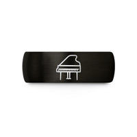 best presents for him – black tungsten grand piano wedding band