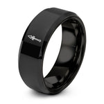 tungsten rings for men – black tungsten gungnir spear mark ring