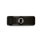unique presents for dad – black tungsten headset wedding band