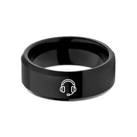 best presents for him – black tungsten headset wedding band