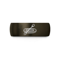 personalized presents for dad – gunmetal & black tungsten inflatable kayak paddle wedding band