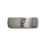 personalized presents for dad – black & silver tungsten lure hook wedding band