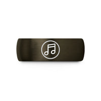 present ideas for men – gunmetal & black tungsten notes circle wedding band