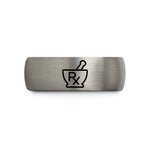personalized presents for dad – gunmetal & silver tungsten pharmacy rx wedding band