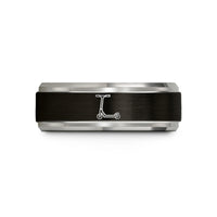 unique presents for him – black & blue & grey tungsten pro scooter wedding band