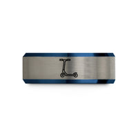 father's day present ideas – black & blue & gray tungsten pro scooter wedding band