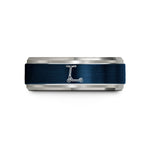 personalized presents for dad – blue & silver tungsten pro scooter wedding band