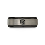 best presents for him – black & blue & silver tungsten virgo glyph wedding band