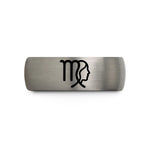 unique presents for men – black & gray tungsten virgo glyph wedding band