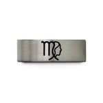 custom rings for men – grey tungsten virgo glyph wedding band