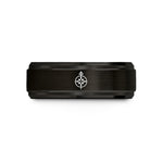 best presents for men – black & rose gold tungsten wayfinder arrow compass wedding band