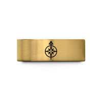 presents for dad ideas – gold tungsten wayfinder arrow compass wedding band