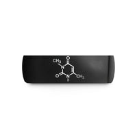 personalized jewelry for women – black tungsten caffeine molecule wedding band