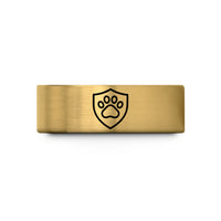 tungsten rings for women – gold tungsten rescue shield paw wedding band
