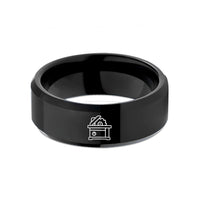 friendship ring for women – black tungsten table saw wedding band
