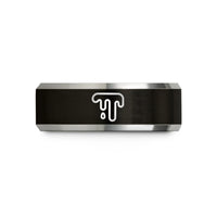 unique presents for her – black & silver tungsten chocolate drizzle wedding band