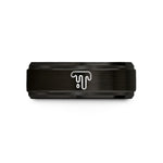 best presents for women – black & rose gold tungsten chocolate drizzle wedding band