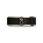 unique presents for her – black & gray tungsten spray bottle wedding band