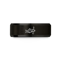 meaningful presents for women – black tungsten trout jig wedding band