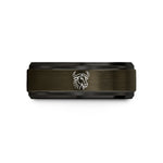 custom rings for besties – gunmetal & black tungsten wildebeest wedding band
