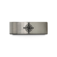 tungsten wedding ring women – blue & grey tungsten banks compass wedding band