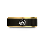 special presents for her – black & gold tungsten nest eggs wedding band