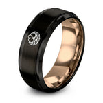 Gifts for Fiancé Her – black & rose gold tungsten nest eggs ring