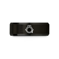 special present for fiancee – black tungsten pipe clamp wedding band