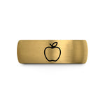 unique present ideas women – gold & gray tungsten apple wedding band