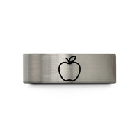 custom rings for her – silver tungsten apple wedding band