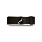 presents for female friends – black & gray tungsten edge creaser wedding band