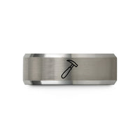 birthday present for her – black & gray tungsten edge creaser wedding band