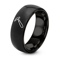 Gifts for Friends Birthday Woman – black tungsten edge creaser ring