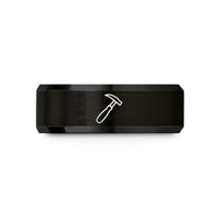 unique presents for women – black tungsten edge creaser wedding band