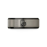 tungsten band for couples – black & blue & silver tungsten red card whistle wedding band