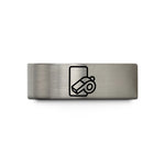custom engraved rings – blue & silver tungsten red card whistle wedding band