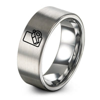 personalized couple presents – grey tungsten red card whistle ring