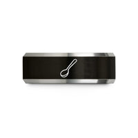 presents for both – black & silver tungsten sauce spoon wedding band