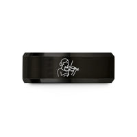unique couple presents – black tungsten concert soloist violin wedding band