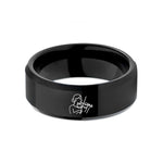 friendship ring presents – black tungsten concert soloist violin wedding band