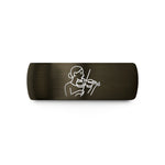 matching couple rings – gunmetal & black tungsten concert soloist violin wedding band