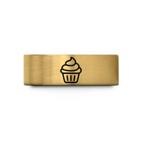 personalized couple rings – gold tungsten cupcake wedding band