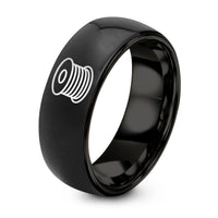 Gifts for Friends Couples – black tungsten filament spool ring