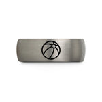 unique rings for ladies – black & gray tungsten beach ball wedding band