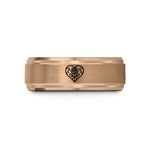 unique presents for her – rose gold tungsten filigree heart rose wedding band